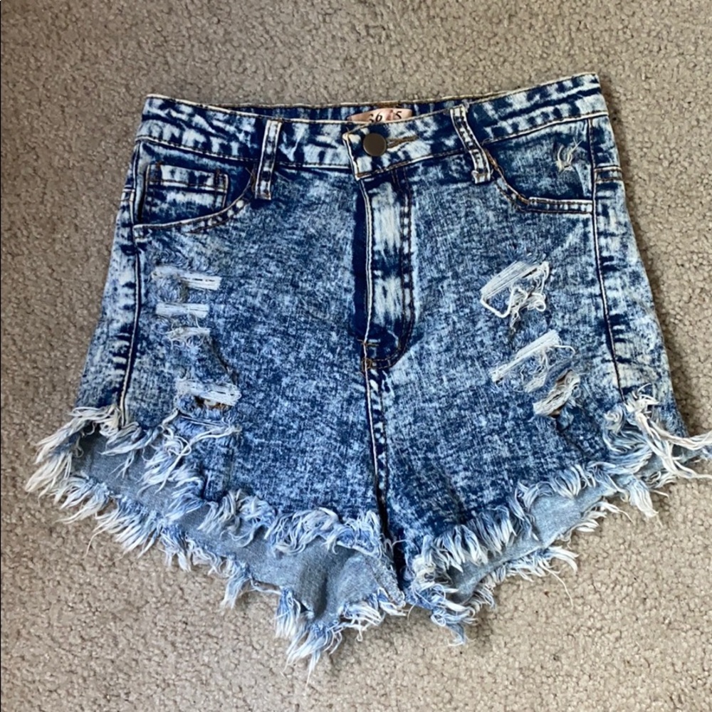 High waisted cut off jean shorts